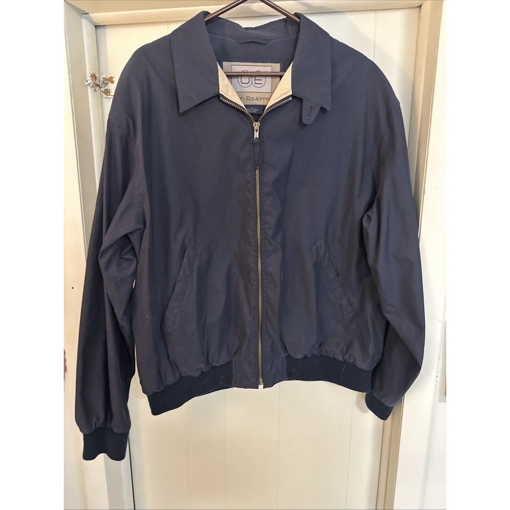 Vintage Style Navy BomberJacket MenXL Urban Equipment Lightweight Zip Minimalist